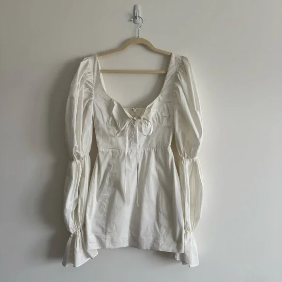 House of CB | Elsie White Puff Sleeve Corset Mini Dress ~ Medium - Picture 7 of 11